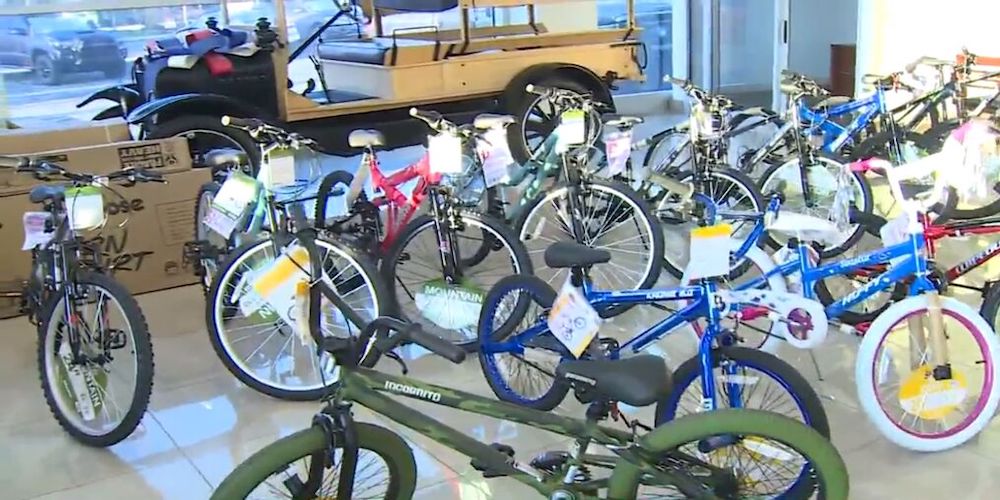 store room full of children's bicycles for sale